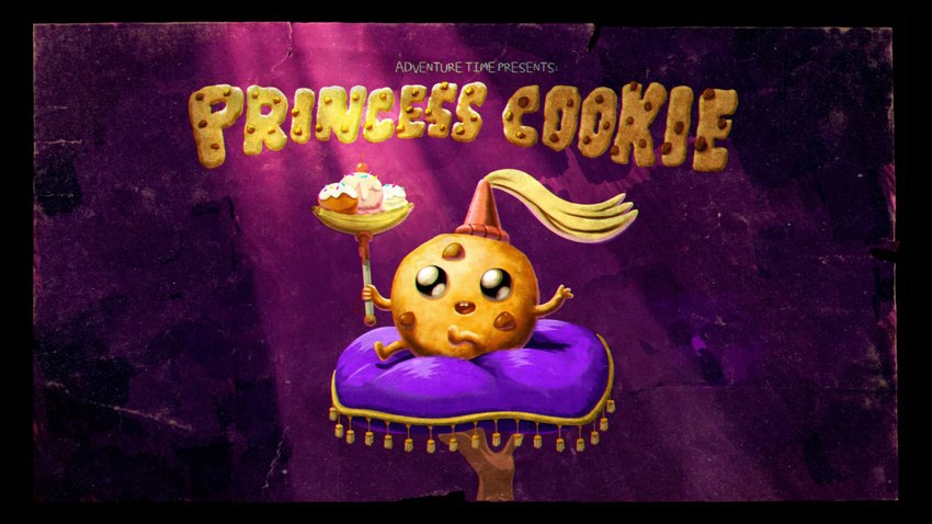 ambiguous_gender banana dessert food fruit ice_cream on_model open_mouth plant princess royalty simple_eyes solo text title title_card toony young andy_ristaino martin_ansolabehere nick_jennings adventure_time cartoon_network princess_cookie candy_people_(at) food_creature 16:9 copyright_name english_text hi_res official_art widescreen