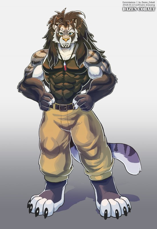 abs anthro biceps big_muscles black_hair clothing fur grey_body grey_fur hair male muscular muscular_anthro muscular_male pecs shirt simple_background solo stripes tank_top topwear wolfmalro dazen_(character) felid mammal pantherine tiger 2018 absurd_res digital_media_(artwork) hi_res