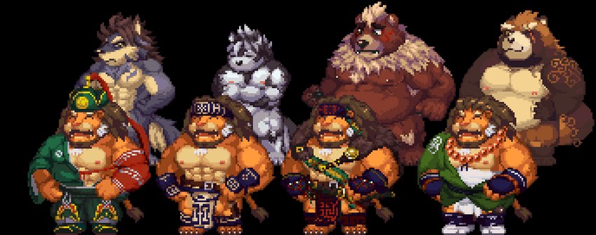 arsalan, gyobu, horkeu kamui, kimun kamui, and temujin (tokyo afterschool summoners and etc) created by nanadragon4