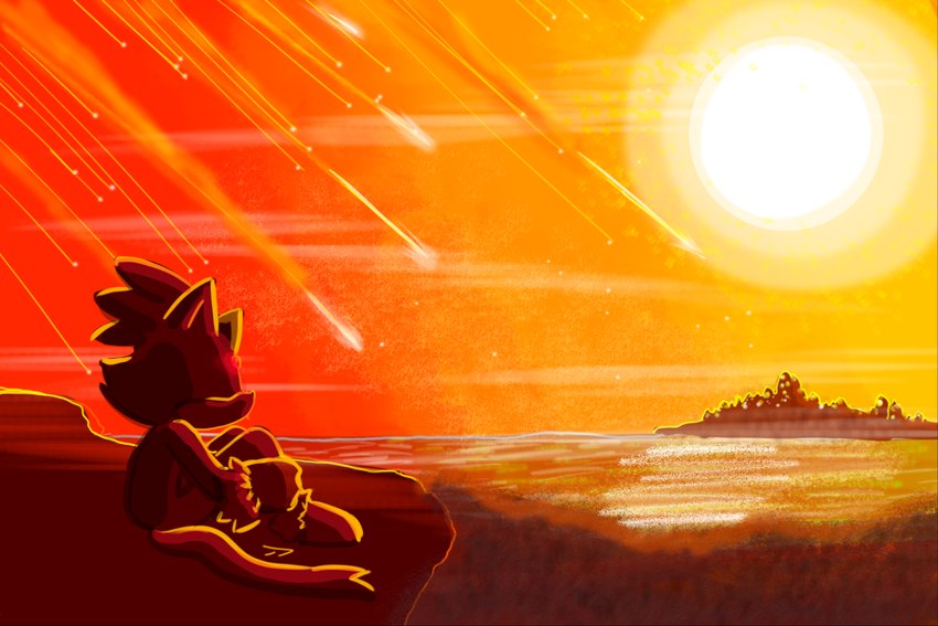 anthro asteroid day female landscape landscape_background light meteor meteorite rear_view silhouette silhouetted_body sitting solo sun sunlight sunset text water jumble-cube sega sonic_the_hedgehog_(series) blaze_the_cat domestic_cat felid feline felis mammal 2017 3:2 digital_media_(artwork) digital_painting_(artwork) english_text hi_res painting_(artwork) red_theme wallpaper