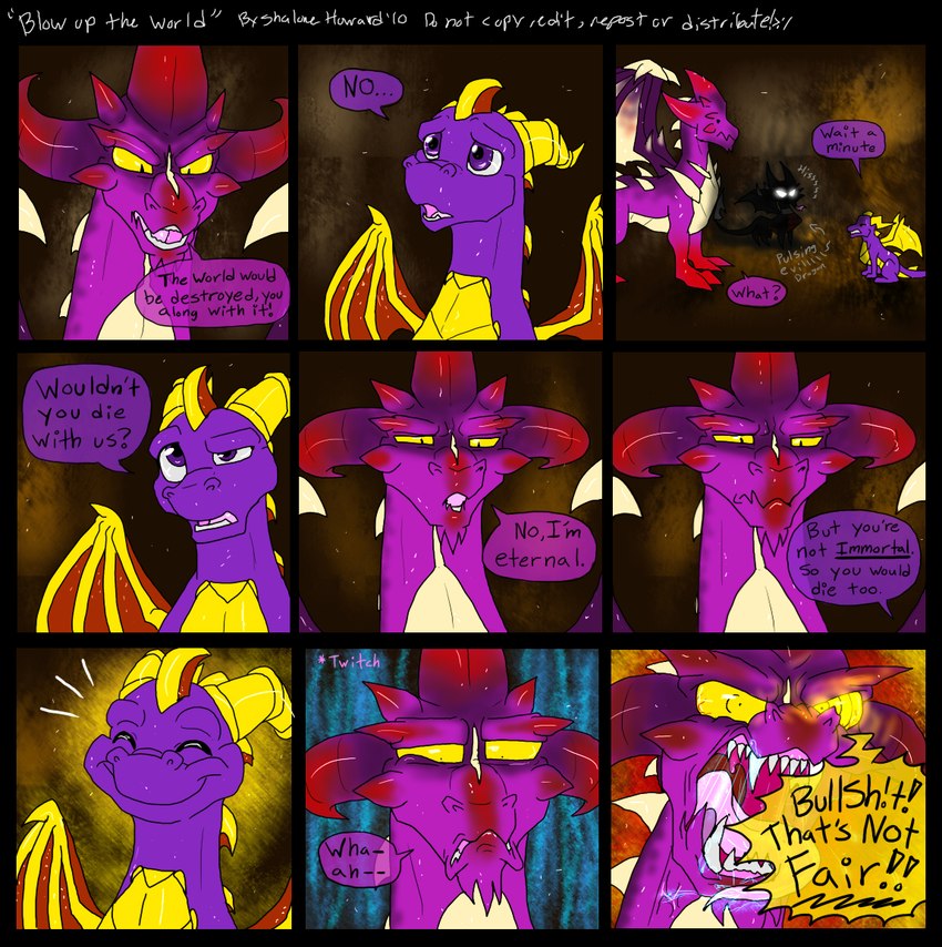 corrupt cynder, cynder, malefor, and spyro (spyro the dragon and etc) created by shalonesk