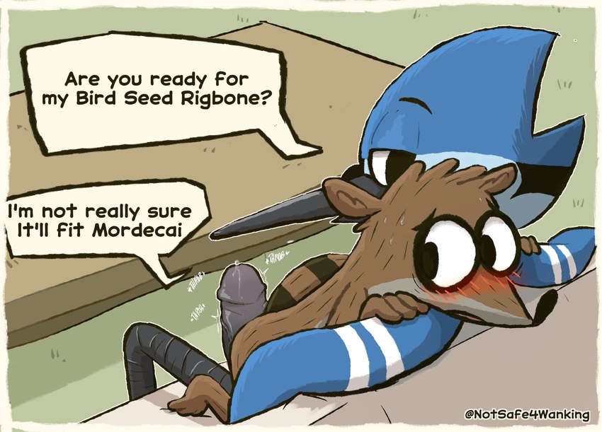 mordecai and rigby (cartoon network and etc) created by notsafeforwanking