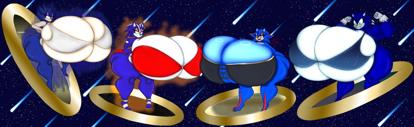 anthro big_breasts bikini breasts clothing crossgender female female/female group huge_breasts hyper hyper_breasts swimwear two-piece_swimsuit therealfalconpawnch7 sega sonic_the_hedgehog_(series) sonic_unleashed dark_sonic darkspine_sonic shadic sonic_the_hedgehog sonic_the_werehog eulipotyphlan hedgehog mammal 2024 absurd_res hi_res