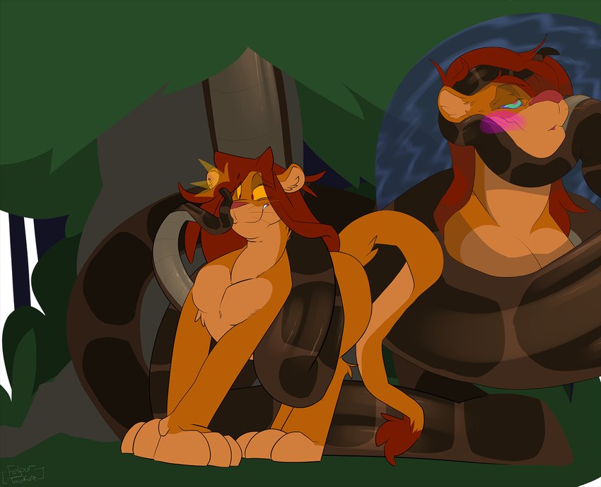 coiling cutaway duo feral fur hair hypnosis male male/male mind_control nude pecs ringed_eyes scales tail tacokurt disney the_jungle_book the_lion_king kaa_(jungle_book) simba_(the_lion_king) felid indian_python lion mammal pantherine python python_(genus) reptile scalie snake 2018 hi_res adult_(lore)