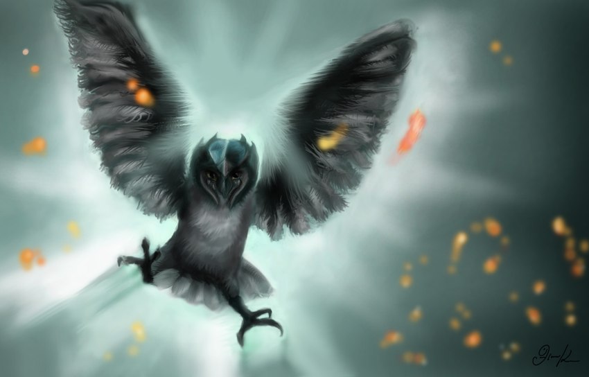 ambiguous_gender armor claws feathered_wings feathers feral flying grey_body grey_feathers headgear helmet midair solo tail tail_feathers wings gabriellegrotte guardians_of_ga'hoole avian bird owl 2011 digital_media_(artwork) digital_painting_(artwork) hi_res painting_(artwork) shaded