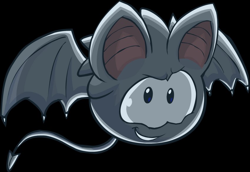 ambiguous_gender bat_ears bat_wings grin looking_at_viewer membrane_(anatomy) membranous_wings smile solo spade_tail tail toony wings unknown_artist club_penguin bat_puffle puffle alpha_channel full-length_portrait hi_res official_art portrait