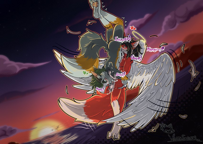 4_toes 69_position anthro bird's-eye_view bodily_fluids carrying_another carrying_partner cloud cum cum_in_mouth cum_in_nose cum_inside deep_throat dipstick_tail duo feathered_wings feathers feet fellatio flying flying_sex fur genital_fluids grey_body grey_fur halo heart_symbol high-angle_view internal loose_feather male male/male markings motion_lines mountain night nude oral oral_penetration orange_body orange_fur pawpads penetration penile red_body red_fur sea sex shaking sky sound_effects spread_wings star sunset tail tail_markings toes trembling twitching upside_down upside_down_fellatio water white_body white_fur wings wings_flapping vinzin_(artist) sam_the_angel_fox vinzin_(character) angel avian bird canid canine fox hybrid mammal procyonid raccoon 2025 absurd_res hi_res
