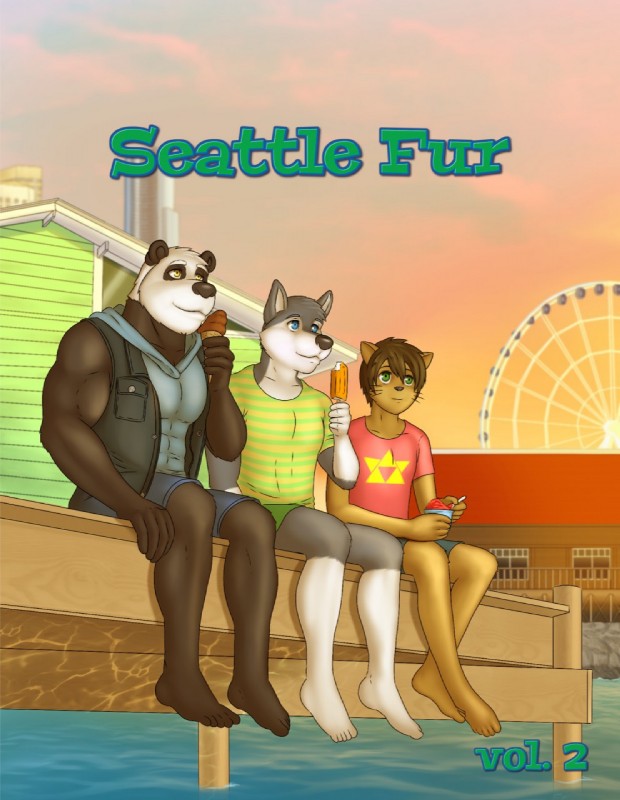 abs anthro biceps big_muscles biped detailed_background fur group male manly muscular muscular_male outside pecs slim triceps rain-yatsu seattle_fur garret_(rain-yatsu) rainier_(rain-yatsu) tim_(rain-yatsu) bear canid canine canis domestic_cat domestic_dog felid feline felis giant_panda husky mammal nordic_sled_dog spitz 2016 cover cover_art cover_page digital_media_(artwork) hi_res