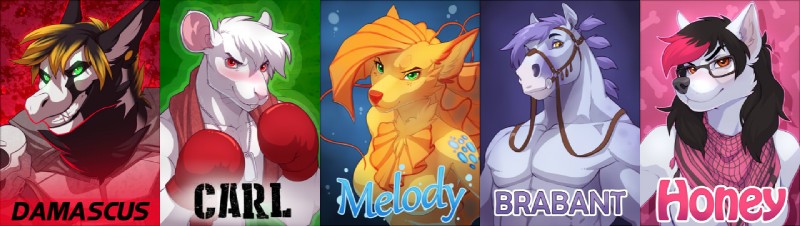 brabant, carl, damascus, honey, and melody (mythology) created by wolfy-nail