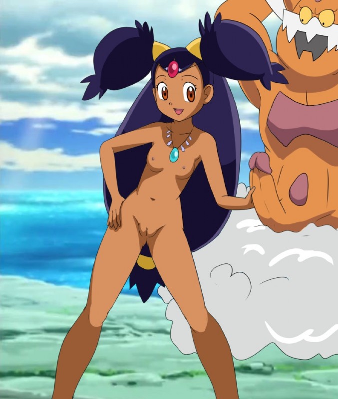 biped black_hair breasts brown_eyes duo erection female front_view genitals glans gym_leader hair handjob human_focus humanoid_genitalia humanoid_penis interspecies jewelry long_hair looking_at_viewer male male/female navel necklace nipples not_furry nude nude_female nude_human penile penis pokemon_champion pokephilia pussy sex small_breasts standing mezz nintendo pokemon iris_(pokemon) pokemon_trainer generation_5_pokemon human landorus landorus_(incarnate_form) legendary_pokemon mammal pokemon_(species) cel_shading digital_media_(artwork) portrait shaded three-quarter_portrait