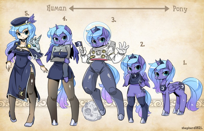 alternate_species anthro asymmetrical_clothing blue_body blue_eyes blue_feathers blue_fur blue_hair chart clothed clothing cutie_mark dress feathered_wings feathers female feral fur hair hooves horn humanized legwear moon semi-anthro solo stockings wings shepherd0821 friendship_is_magic furry_scale hasbro my_little_pony mythology princess_luna_(mlp) equid equine human mammal mythological_creature mythological_equine winged_unicorn hi_res