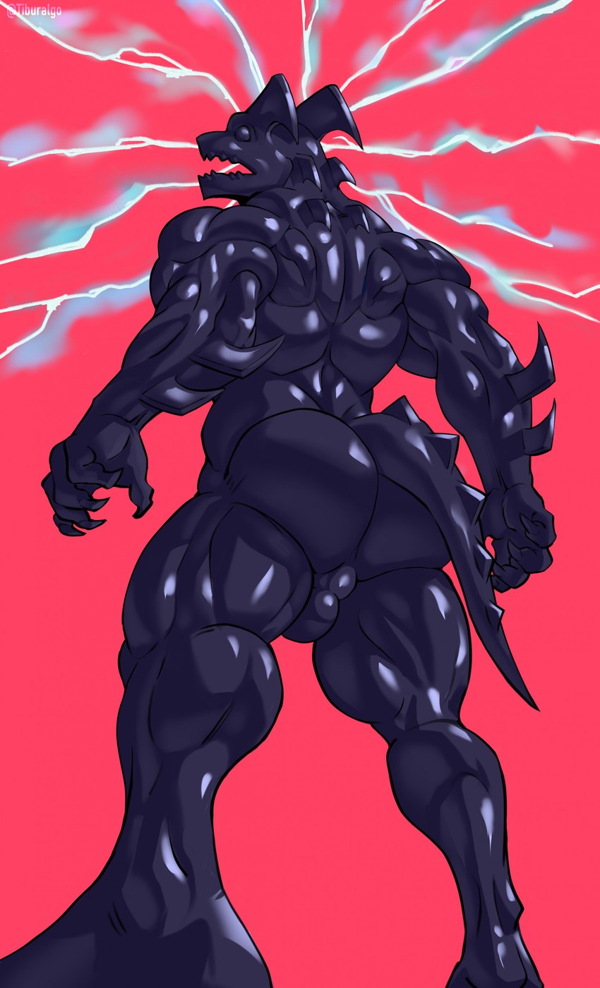 anthro back_muscles big_butt black_body butt drone glistening glistening_body latex low-angle_view male muscular null_bulge nullification rear_view solo tail worm's-eye_view tiburalgo epic_games fortnite mythology hybrid_(fortnite) dragon lizard mythological_creature mythological_scalie reptile scalie absurd_res hi_res