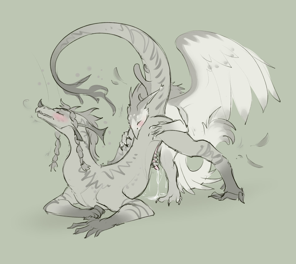 anal anal_penetration arm_on_butt arms_bent bent_over bodily_fluids butt butt_grab claws cum cum_drip cum_inside cum_on_penis cum_while_penetrated curled_tail dominant dripping duo ejaculation embarrassed eyes_closed feathered_tail feathered_wings feathers feral feral_on_feral feral_penetrated feral_penetrating fist flushed from_behind_position genital_fluids genitals hair hand_on_butt handjob head_on_butt horn larger_penetrated leg_grab leg_on_butt male male/male male_on_feral markings masturbation on_ground paws penetration penile penile_masturbation penile_penetration penis pigtails raised_tail sex simple_background simple_coloring size_difference smoke smoke_from_mouth spread_legs spread_wings spreading striped_markings stripes tail tapering_penis teeth teeth_showing three-quarter_view white_body wings two_albino_crows mythology beryoza_(uksus) cuckoo_(ququshka) avian dragon gryphon hybrid mythological_avian mythological_creature mythological_scalie scalie digital_drawing_(artwork) digital_media_(artwork) full-length_portrait hi_res monochrome portrait sketch