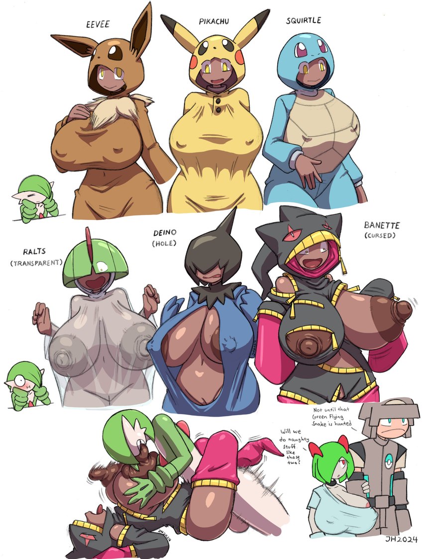 anthro big_breasts bite breast_bite breast_play breasts clothing duo female female_penetrated group huge_breasts male male/female pajamas penetration sex text vaginal vaginal_penetration mutantnight mykiio nintendo pokemon dale_(mykiio) emily_valia iron_boy kiwi_(mutantnight) gardevoir generation_3_pokemon human humanoid kirlia mammal pokemon_(species) english_text hi_res