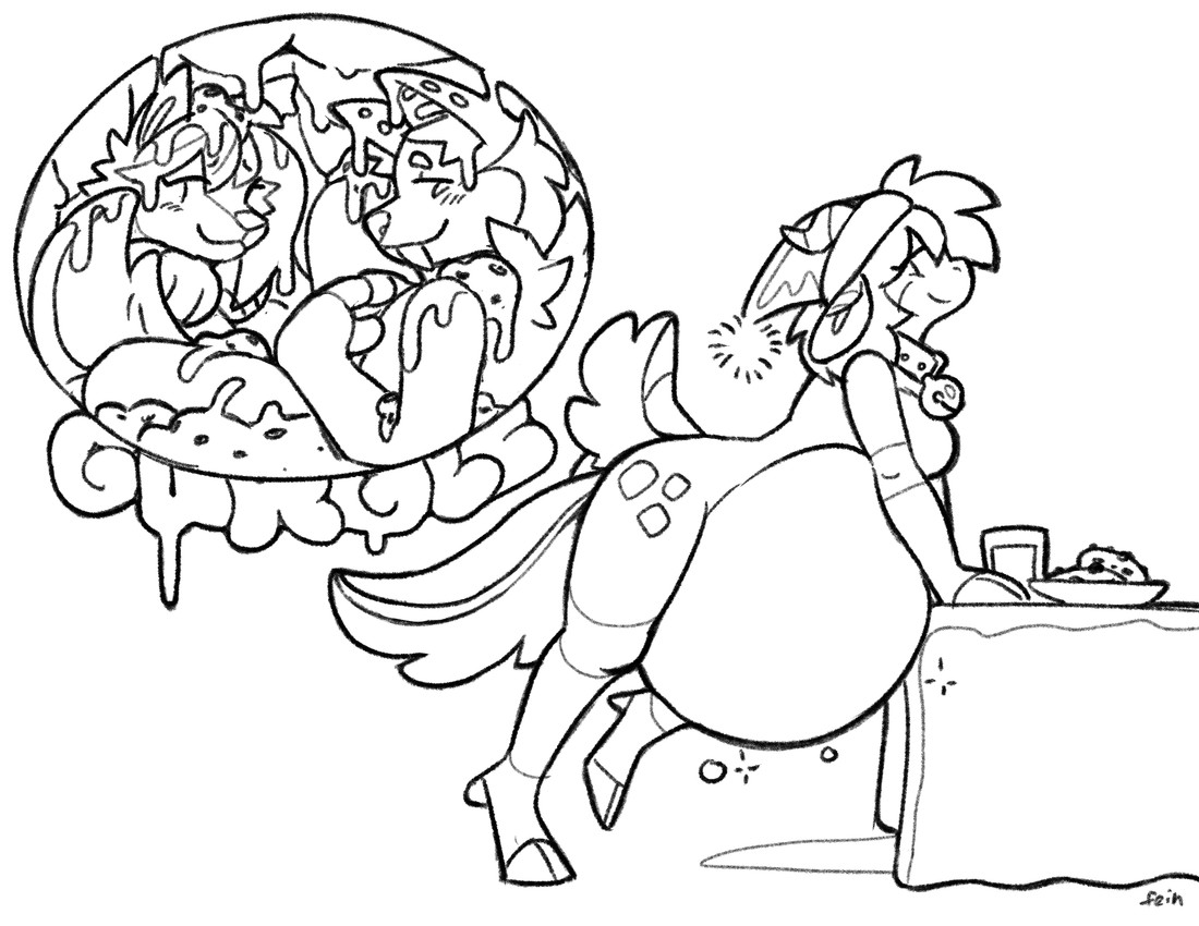 abdominal_bulge anal anal_vore anthro anthro_pred anthro_prey bell bell_collar christmas_clothing christmas_headwear clothing collar female female_pred food_in_stomach hat headgear headwear holidays hoof_hands onomatopoeia rumbling_stomach santa_hat sound_effects text vore willing_pred willing_prey goatchamp christmas carmine_(mommawoof) matsi_(overdrive003) bovid canid canine canis caprine goat mammal wolf absurd_res english_text hi_res line_art monochrome