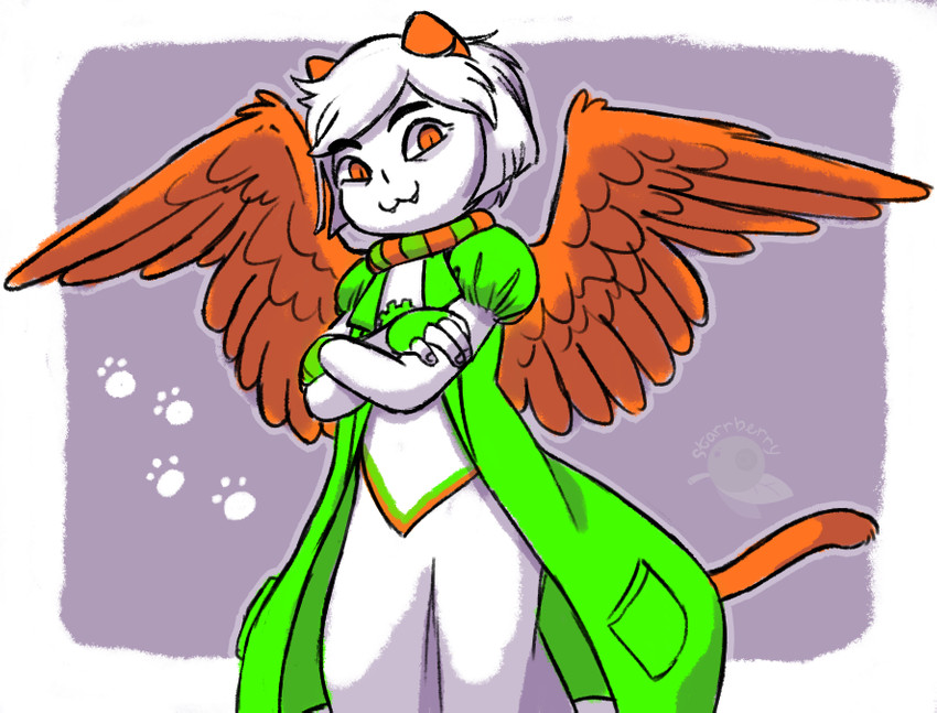 ambiguous_gender claws clothing dress eyewear horn jacket solo spread_wings sunglasses topwear wings fandomjinglies homestuck ms_paint_adventures davepetasprite^2 alien animal_humanoid avian avian_humanoid cat_humanoid felid felid_humanoid feline feline_humanoid humanoid hybrid mammal mammal_humanoid sprite_(homestuck) troll_(homestuck)