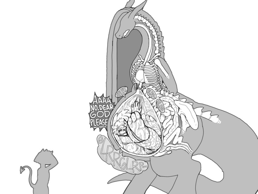 3_toes abdominal_bulge anatomy anthro anthro_pred begging belly big_belly blorp bodily_fluids bodily_noises bone cutaway dialogue different_sound_effects digestion digestion_noises digitigrade esophageal_sphincter esophagus extended_sound_effect fatal_vore feet female female_pred forced glorp group guts hair heart_(organ) imminent_death imminent_digestion inside_stomach internal intestines larger_female larger_pred long_hair long_neck lung male male/female male_prey oral_vore organs pelvis pointy_speech_bubble rib_cage rumbling_stomach scared screaming semi-anthro shortened_sound_effect silhouette size_difference skeleton smaller_male sound_effect_variant sound_effects spade_tail speech_bubble spine splurt spurting_sound_effect stomach stomach_acid tail text thick_thighs toes trio undercut vore vowelless vowelless_sound_effect x-ray_view shyguy9 mythology ashe_(shyguy9) pith trent_(gunmouth) demon dragon imp lagomorph leporid mammal mythological_creature mythological_scalie rabbit scalie 4:3 digital_media_(artwork) english_text hi_res monochrome