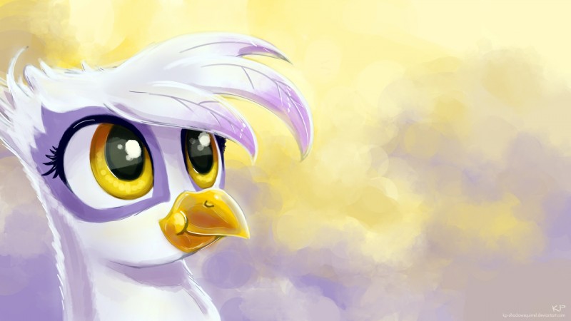 amber_eyes beak eyelashes feathers female solo karol_pawlinski friendship_is_magic hasbro my_little_pony mythology gilda_(mlp) avian gryphon mythological_avian mythological_creature 16:9 hi_res portrait reaction_image widescreen