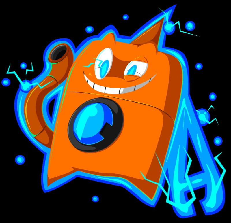 ambiguous_gender appliance blue_eyes bubble electricity grin laundry_machine machine not_furry orange_body simple_background smile solo transparent_background washing_machine greedforgreen nintendo pokemon animate_inanimate generation_4_pokemon living_appliance living_machine pokemon_(species) rotom wash_rotom 2014 alpha_channel digital_media_(artwork) hi_res