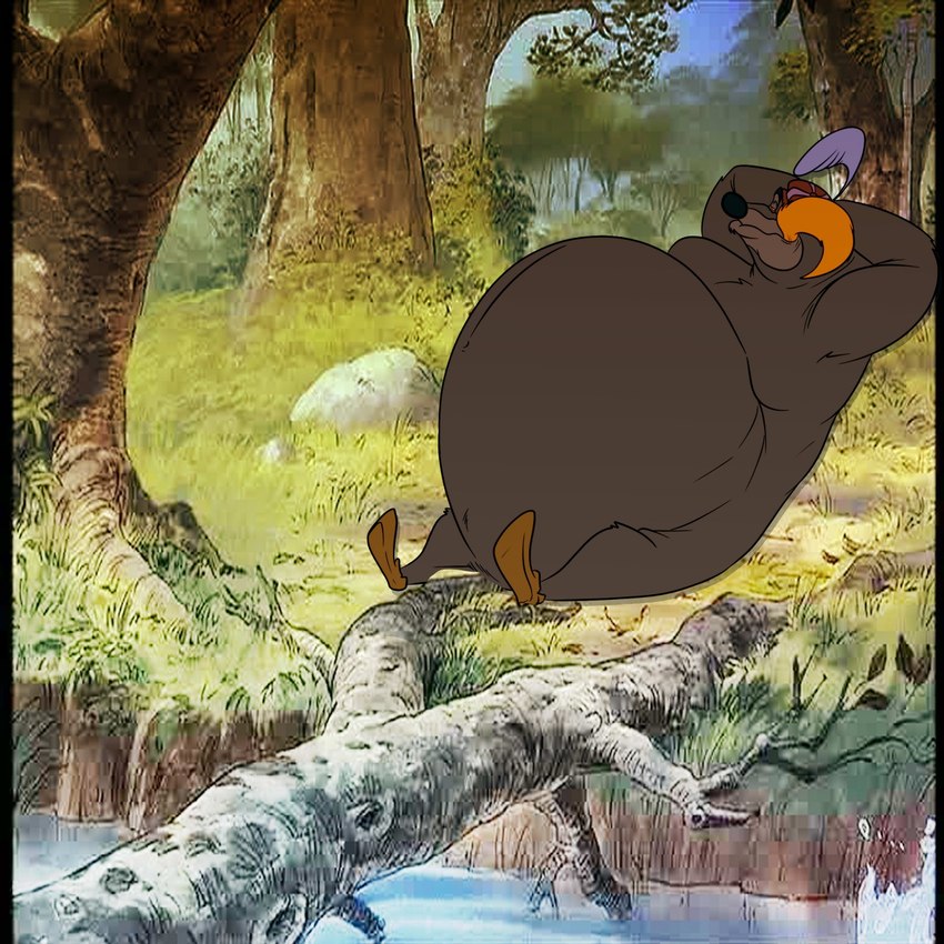 abdominal_bulge anthro belly big_belly duo eating forest huge_belly lying male obese obese_anthro obese_male on_back overweight overweight_anthro overweight_male plant river struggling struggling_prey swallowing tail tree vore joesanchez disney robin_hood_(disney) robin_hood sheriff_of_nottingham canid canine canis fox mammal red_fox true_fox wolf 1:1 hi_res