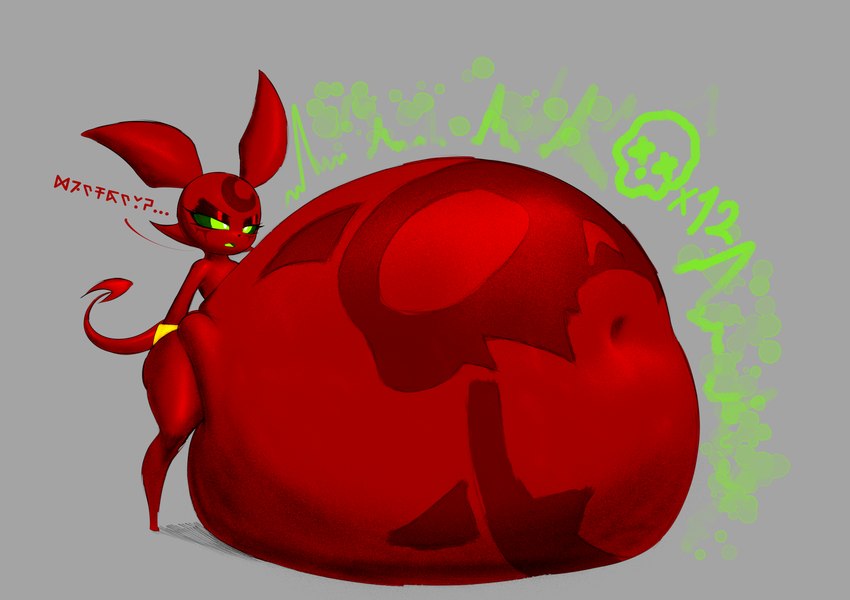 after_vore belly belly_markings belly_on_ground belly_tattoo big_belly big_ears biped black_eyeshadow black_nose bloated bottom_heavy bracelet bracelet_only count curved_text dark_markings death death_count dialogue digestion dot_nose ellipsis eyelashes eyeshadow facial_markings fatal_vore featureless_chest feet female female_humanoid female_pred flat_chested forehead_markings forehead_tattoo fully_inside glistening_eyelids green_eyes green_mouth green_sclera green_text grey_background half-closed_eyes head_markings huge_belly humanoid_pointy_ears humanoid_pred hyper hyper_belly jewelry looking_at_belly looking_at_own_belly makeup markings mass_vore monotone_arms monotone_background monotone_body monotone_feet monotone_legs monotone_skin monotone_tail moon_(marking) motion_lines multiple_prey narrowed_eyes navel nude nude_female nude_humanoid number open_mouth pointy_ears prey_count pupils question red_arms red_body red_ears red_face red_feet red_legs red_skin red_tail red_text rumbling_stomach same_size_vore short_stack side_view simple_background skull_(marking) skull_symbol small_feet soft_vore solo spade_tail standing tail tattoo tear_(marking) text thin_legs thin_tail unimpressed unseen_prey vore white_pupils yellow_bracelet remnartx starstrikex dismay_(starstrikex) demon demon_humanoid humanoid imp tailed_humanoid 2025 absurd_res constructed_language digital_media_(artwork) english_description fictional_language full-length_portrait hi_res portrait shaded soft_shading