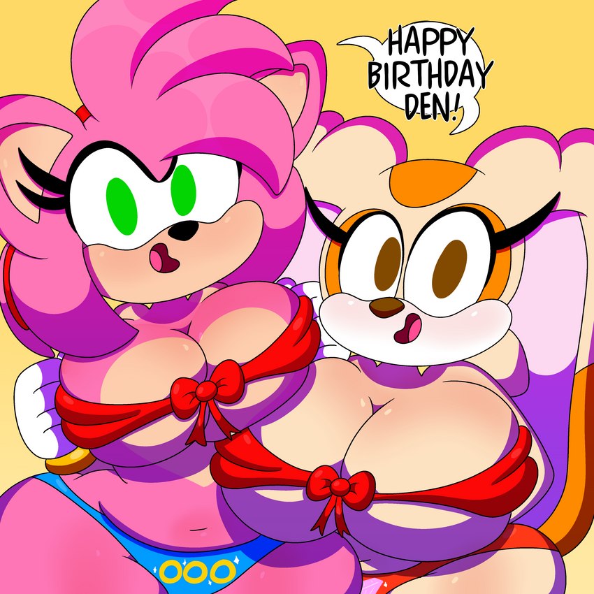 amy rose and cream the rabbit (sonic the hedgehog (series) and etc) created by 3barts
