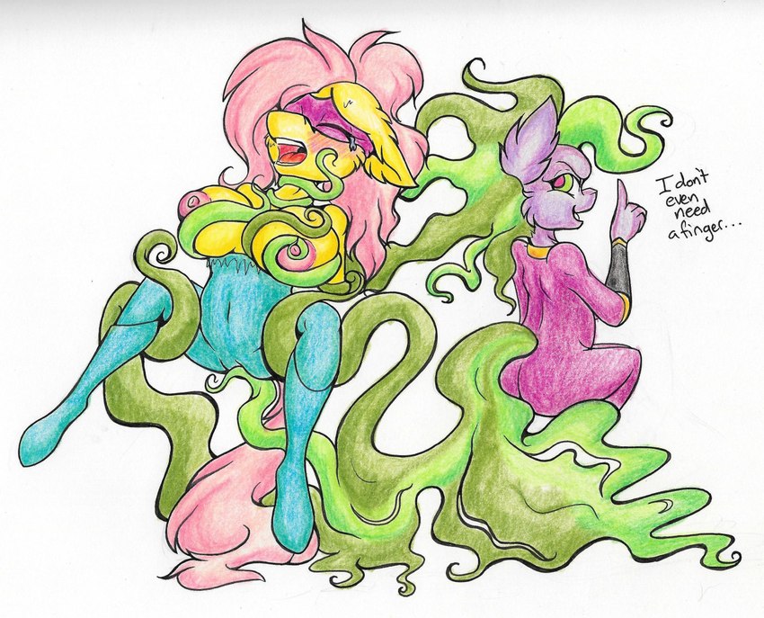 anthro anthrofied areola big_breasts blush breasts butt camel_toe clothing dialogue duo exposed_breasts female female/female forced fur green_hair green_tail hair holding_both_legs hooves mask nipples open_mouth pink_areola pink_hair pink_nipples pink_tail pseudo_hair purple_body purple_fur rape red_eyes sex simple_background skinsuit tail tentacle_around_breast tentacle_around_neck tentacle_hair tentacle_rape tentacle_sex tentacles text tight_clothing unguligrade white_background yellow_body yellow_fur nekotigerfire friendship_is_magic hasbro my_little_pony fluttershy_(mlp) mane-iac_(mlp) saddle_rager_(mlp) earth_pony equid equine horse mammal pony 2016 english_text traditional_media_(artwork)