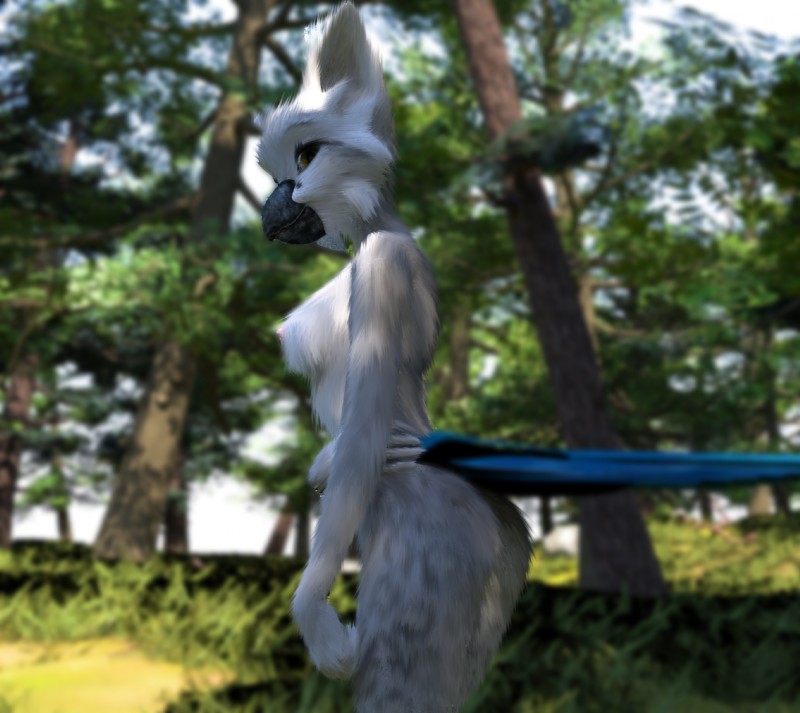 anthro breasts detailed_background female forest fur nipples nude outside plant smile solo tree littlefisky birda heaven_gryphon 3d_(artwork) digital_media_(artwork) hi_res