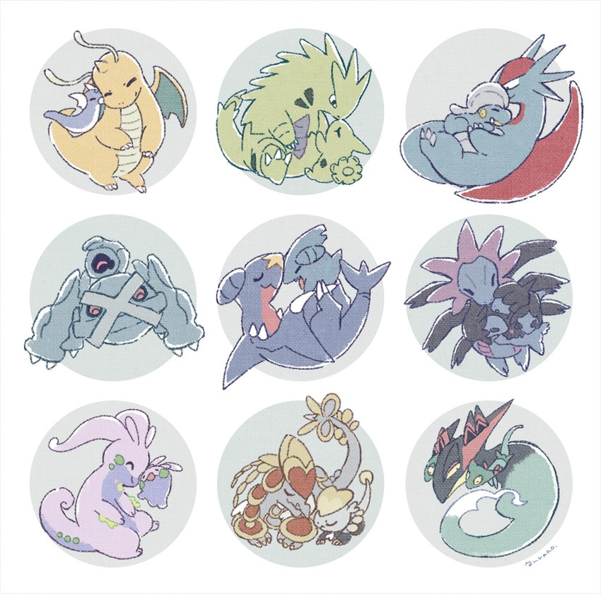 ambiguous_gender blue_body blue_skin claws eyes_closed feral geometric_background green_body green_skin group orange_body orange_skin purple_body purple_skin simple_background smile spikes spikes_(anatomy) tail toe_claws white_background wings yura_inaho mythology nintendo pokemon bagon beldum deino dragapult dragon dragonite dratini dreepy garchomp generation_1_pokemon generation_2_pokemon generation_3_pokemon generation_4_pokemon generation_5_pokemon generation_6_pokemon generation_7_pokemon generation_8_pokemon gible goodra goomy hydreigon jangmo-o kommo-o larvitar metagross mythological_creature mythological_scalie pokemon_(species) salamence scalie tyranitar 2022 full-length_portrait portrait