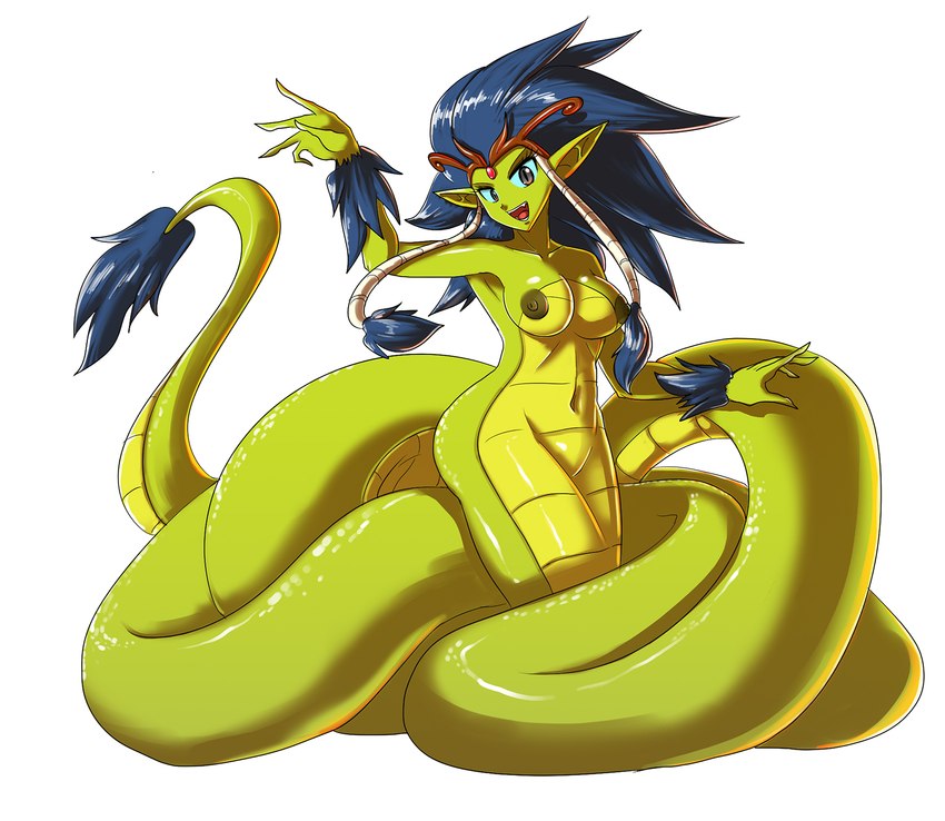 alternate_form apode blue_hair blue_sclera breasts crown female hair headgear humanoid_pointy_ears legless nipples pointy_ears serpentine solo split_form tiara gpwlghr123 third-party_edit shantae_(series) wayforward shantae shantae_(naga_form) animal_humanoid draconcopode humanoid lamia reptile reptile_humanoid scalie scalie_humanoid snake snake_humanoid 2013 hi_res