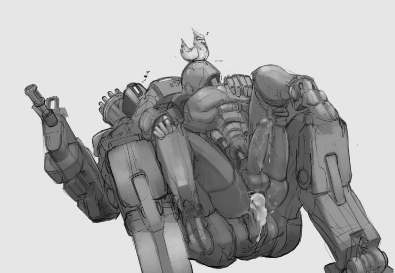 anal bodily_fluids cum cum_inside erection genital_fluids genitals group humanoid_genitalia humanoid_penis machine male male/male not_furry penis ranged_weapon weapon custapple blizzard_entertainment overwatch bastion_(overwatch) ganymede_(overwatch) zenyatta_(overwatch) omnic robot greyscale monochrome sketch