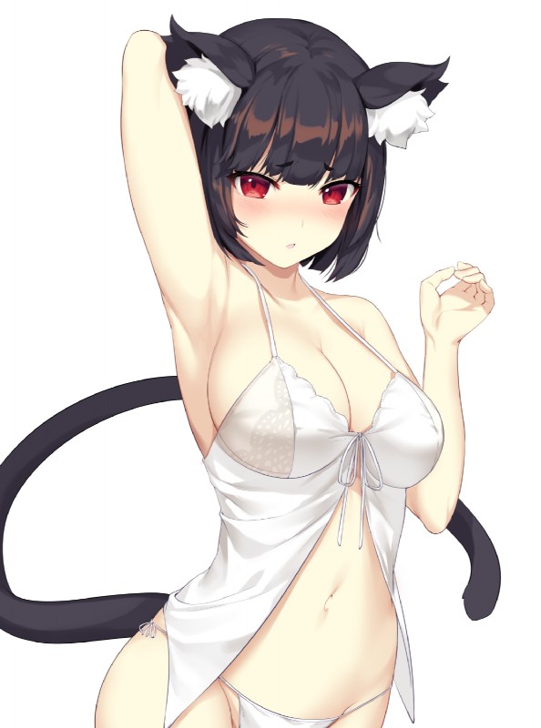 black_hair breasts camisole cleavage clothed clothing female hair navel panties simple_background underwear white_background ikomochi azur_lane yamashiro_(azur_lane) animal_humanoid cat_humanoid felid felid_humanoid feline feline_humanoid humanoid mammal mammal_humanoid 2019 hi_res