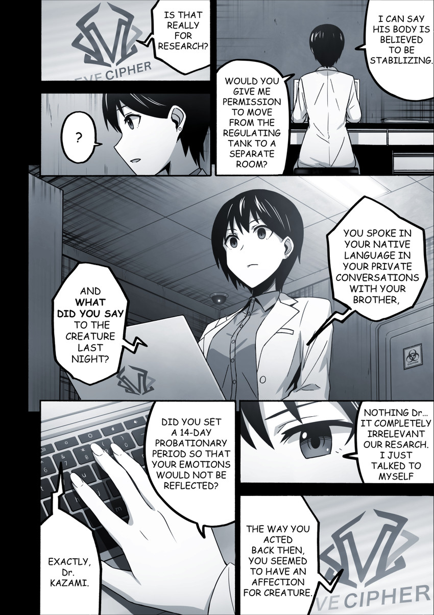 computer electronics female human_focus laptop not_furry_focus solo text layer_(artist) third-party_edit yuka_(layer) human mammal comic english_text hard_translated hi_res monochrome translated