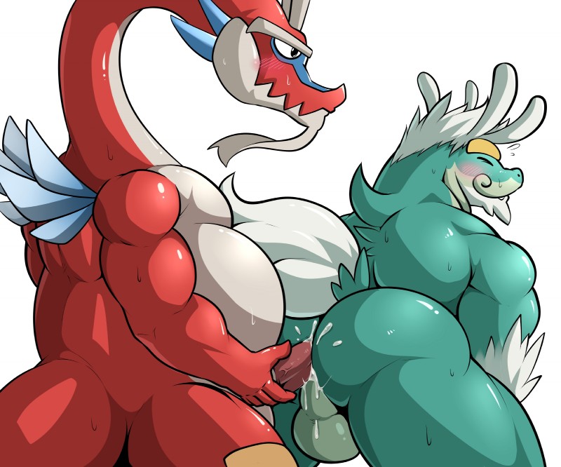 anal anthro anthrofied backsack balls beard belly biceps blush bodily_fluids butt cum cum_in_ass cum_inside cum_on_balls duo erection facial_hair genital_fluids genitals goatee horn long_neck male male/male male_penetrated male_penetrating male_penetrating_male muscular muscular_male pecs penetration penis perineum pokemorph sex simple_background small_wings vein veiny_penis white_background wings maldu mythology nintendo pokemon the_legend_of_zelda wind_waker valoo dragon drampa generation_7_pokemon mythological_creature mythological_scalie pokemon_(species) scalie 2016 6:5 absurd_res hi_res