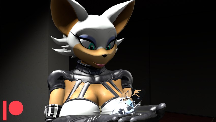 big_ears black_clothing clothing diamond_(gem) female gem gloves handwear holding_object latex latex_clothing smile solo white_clothing zipper silverlion27 sega sonic_the_hedgehog_(series) warfare_machine rouge_the_bat warfare_rouge bat mammal 16:9 3d_(artwork) digital_media_(artwork) hi_res widescreen