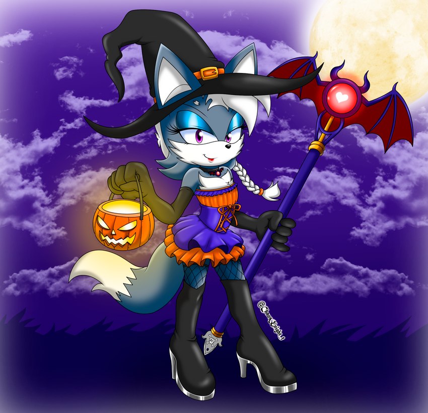 clothed clothing costume crossdressing femboy food fruit fur grey_body grey_fur halloween_costume holidays lipstick looking_at_viewer makeup male multicolored_body plant pumpkin purple_eyes seductive solo white_body white_fur the_knight halloween sega sonic_the_hedgehog_(series) fan_character tk_the_wolf canid canine canis mammal wolf hi_res