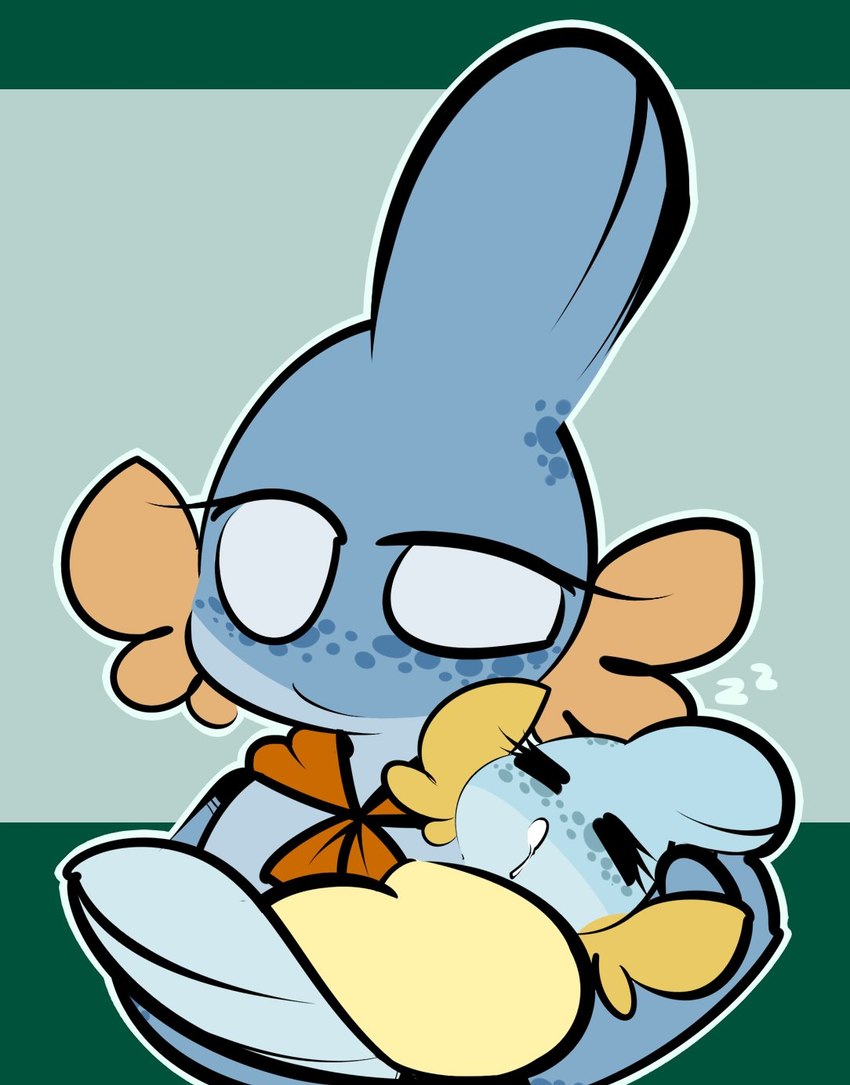 anthro baby blue_body bodily_fluids drooling duo female mostly_nude saliva saliva_string scarf scarf_only sleeping smile sound_effects vowelless vowelless_sound_effect young zzz 1upgobbo nintendo pokemon iono_(1upgobbo) mabel_(1upgobbo) generation_3_pokemon mudkip pokemon_(species) 2024 hi_res daughter_(lore) mother_(lore) mother_and_child_(lore) mother_and_daughter_(lore) parent_(lore) parent_and_child_(lore) parent_and_daughter_(lore)