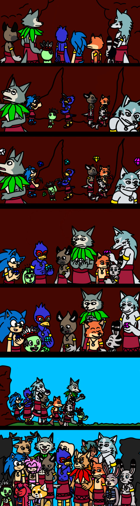 mr. wolf, legoshi, sonic the hedgehog, louis, michiru kagemori, and etc (sonic the hedgehog (series) and etc) created by ameth18 and sirinathehedgehog
