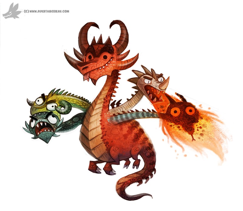 tiamat and tiamat (dungeons and dragons and etc) created by piper thibodeau