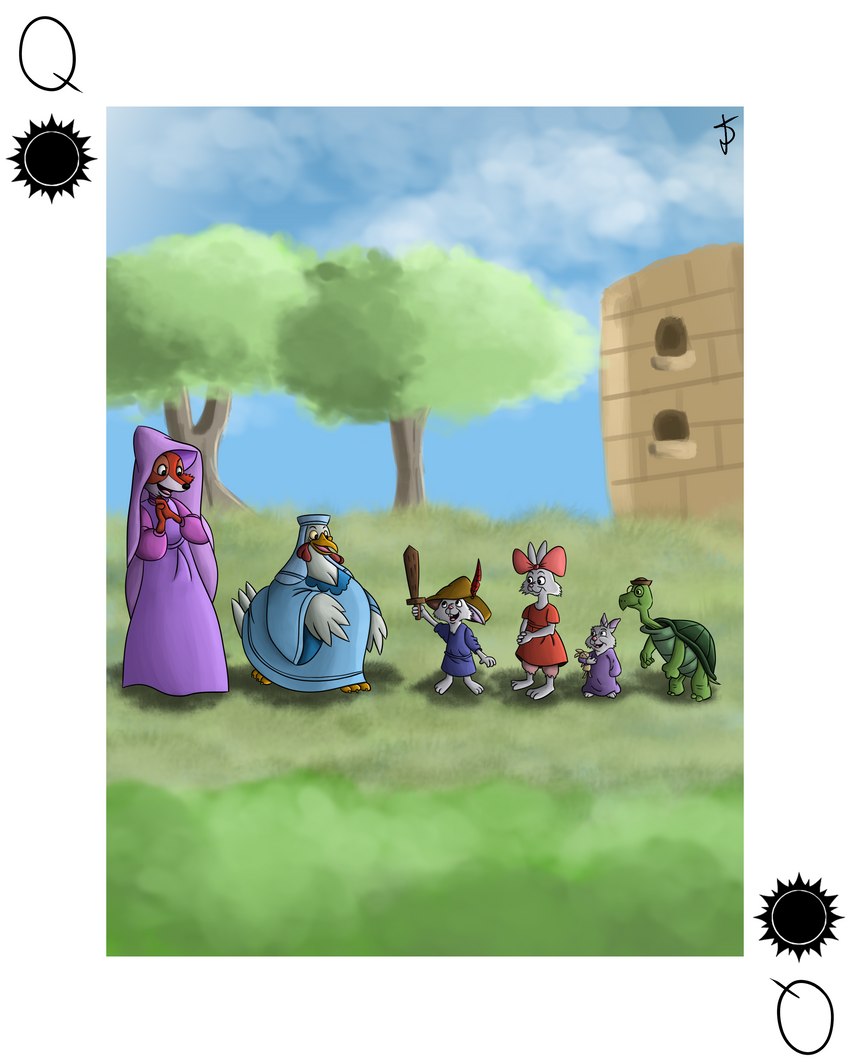 lady kluck, maid marian, sis, skippy, and tagalong (robin hood (disney) and etc) created by shiromon999