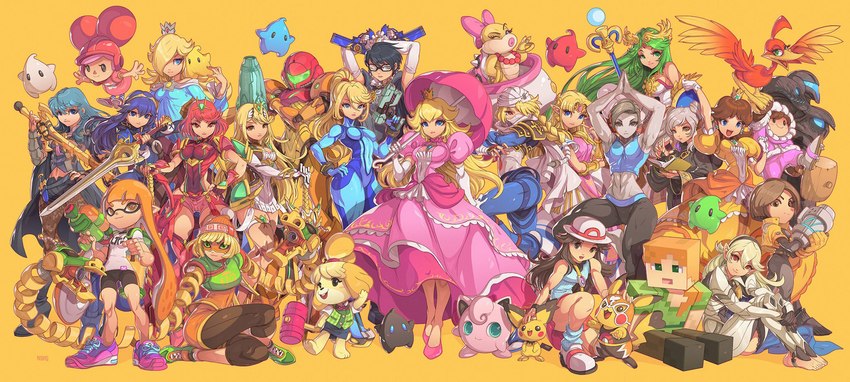 villager, isabelle, bayonetta, byleth, robin, and etc (super smash bros. ultimate and etc) created by iron pinky