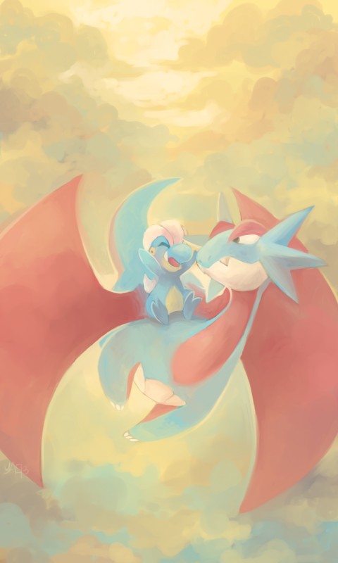 ambiguous_gender cloud duo flying membrane_(anatomy) membranous_wings open_mouth outside teeth wings yassui mythology nintendo pokemon bagon dragon generation_3_pokemon mythological_creature mythological_scalie pokemon_(species) salamence scalie 3:5 hi_res