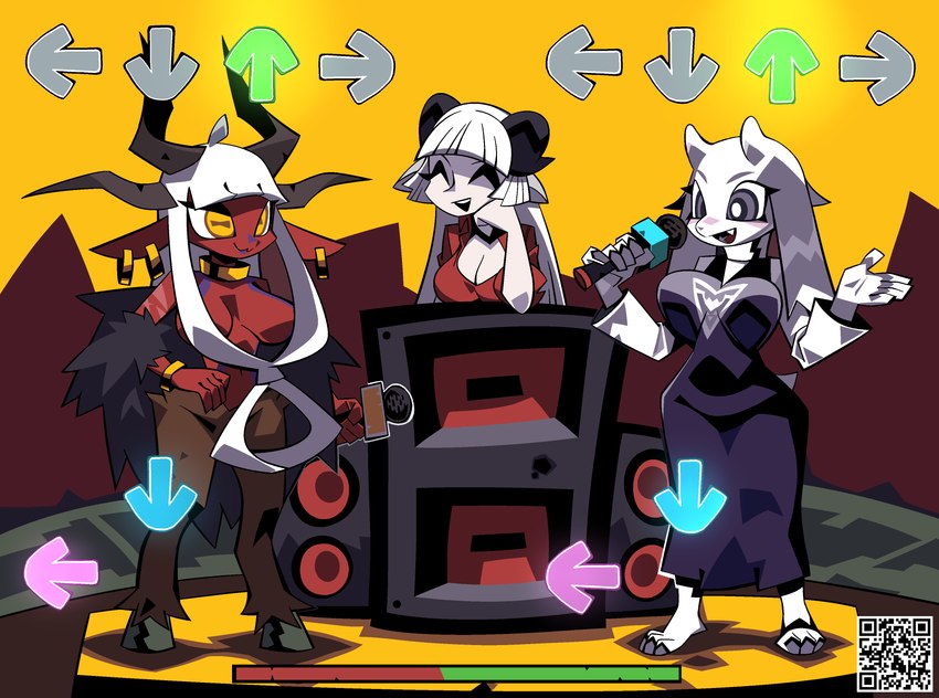 baphomet and toriel (friday night funkin' and etc) created by hillmyna