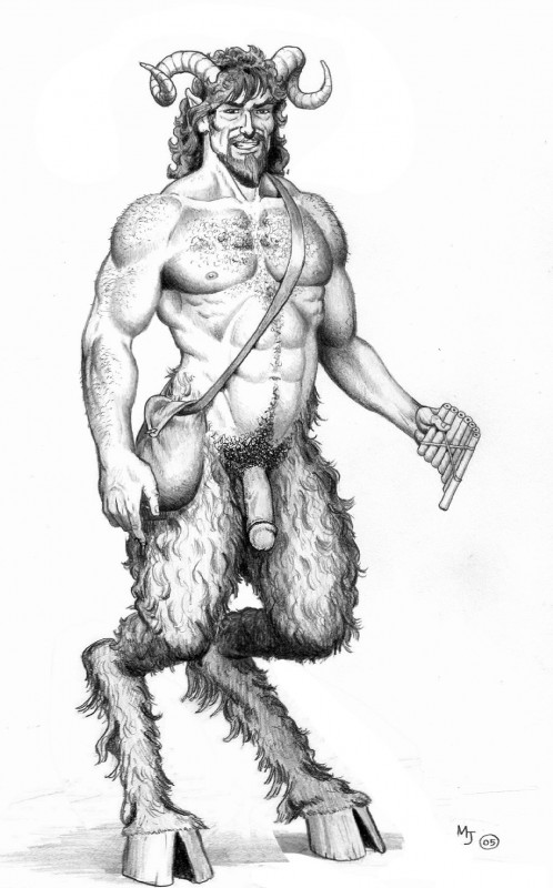 arm_hair bag beard biceps body_hair chest_hair facial_hair flaccid genitals goatee happy_trail hooves horn looking_at_viewer male muscular muscular_humanoid muscular_male musical_instrument navel nipples not_furry pan_flute pecs penis pubes smile solo wind_instrument woodwind_instrument mjarrett1000 nooba humanoid satyr 2005 hi_res monochrome