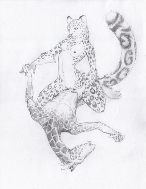 animal_print anthro breasts cowgirl_position duo eyes_closed female female_on_top female_penetrated from_front_position genitals giraffe_print hand_holding horn leopard_spots long_neck lying male male/female male_on_bottom male_penetrating male_penetrating_female nipples nude on_back on_bottom on_top ossicone penetration penile penile_penetration penis penis_in_pussy pussy sex spots straddling tail vaginal vaginal_penetration quillu felid giraffe giraffid leopard mammal pantherine snow_leopard graphite_(artwork) greyscale hi_res monochrome pencil_(artwork) sketch traditional_media_(artwork)