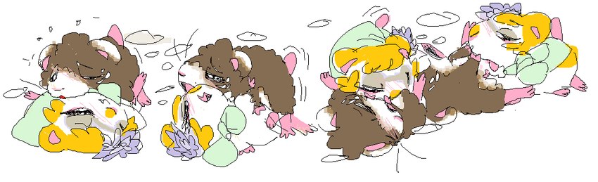 brown_body brown_fur duo female feral feral_on_feral fur male male/female sex simple_background white_background white_body white_fur yellow_body yellow_fur 2n2n hamtaro_(series) fan_character cricetid hamster mammal rodent 2018