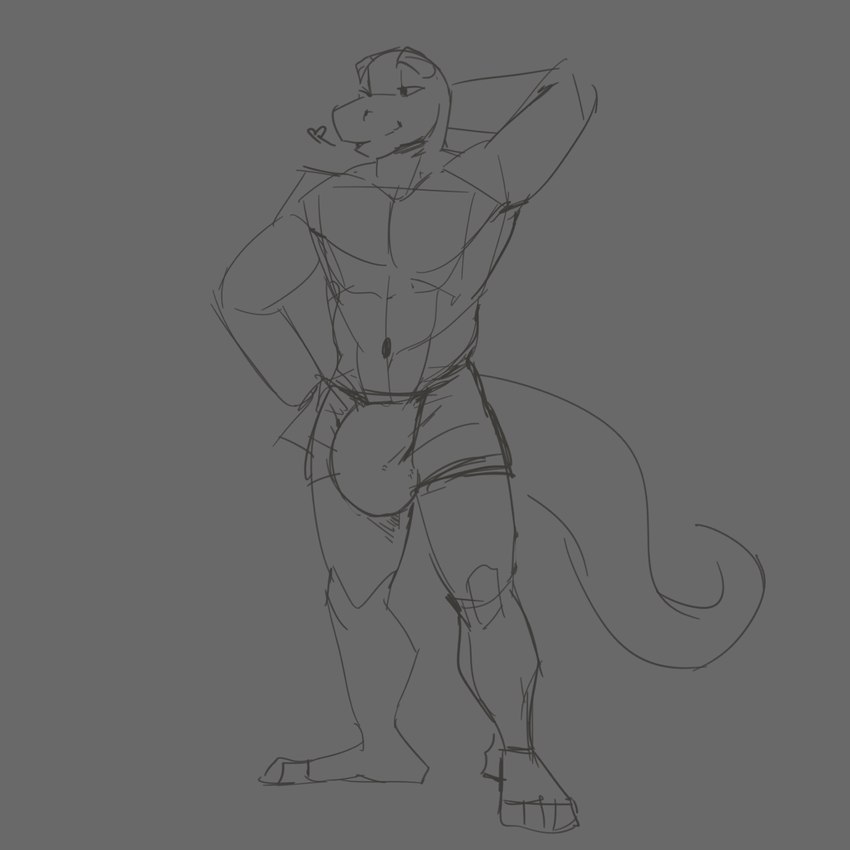 anthro athletic athletic_anthro athletic_male big_bulge boxer_briefs bulge clothed clothing grey_background hand_behind_head hand_on_hip heart_symbol huge_bulge male one_eye_closed presenting_bulge simple_background solo standing underwear underwear_only wink mintyderg monroe_lehner collared_lizard common_collared_lizard lizard reptile scalie 1:1 2023 digital_drawing_(artwork) digital_media_(artwork) guide_lines hi_res monochrome sketch