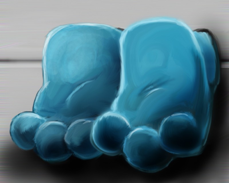 3_toes anthro bdsm blue_body blue_fur bondage bound feet foot_shot fur hindpaw male paws plantigrade soles solo toes bigbang reallyreallybigbang bing mammal 5:4 hi_res