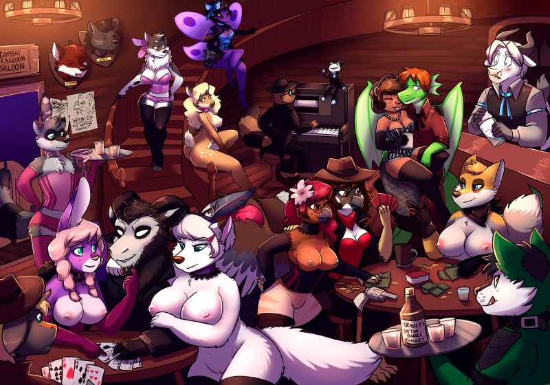 5_fingers ace_of_spades alcohol anthro arctic bar bar_counter bare_breasts bartender beak beer_mug beverage big_breasts bisexual black_body black_choker black_fur black_jewelry black_necklace blue_eyes breasts brothel brown_body brown_feathers brown_nipples brown_nose card chandelier chest_tuft choker claws clothed clothing coin container corset counter cup detailed_background drinking drinking_glass eyewear feathered_wings feathers female fingers flask flower flush_(poker_hand) four_of_hearts front_view fur furniture gambler genitals glass glass_container glass_cup glasses green_body green_fur grey_body grey_fur group gun gunslinger handgun hat headgear headwear horn jack_of_spades jewelry kerchief keyboard_instrument king_of_spades large_group lingerie male male/female mane money musical_instrument necklace night nipples non-mammal_breasts one_eye_closed pattern_clothing piano pigtails pink_body pink_feathers pink_nipples pistol plant playing_card poker purple_body purple_eyes purple_fur pussy queen_of_spades ranged_weapon rear_view red_eyes revolver royal_flush saloon sash shot_glass six_of_clubs snout standard_playing_card star stool straight_(poker_hand) straight_flush striped_body striped_clothing striped_fur stripes table tail tail_feathers ten_of_spades text three-quarter_view top_hat topless topwear tuft two_of_diamonds weapon whiskey whiskey_bottle whiskey_glass white_body white_fur wild_west wings wink wood combatraccoon european_mythology greek_mythology mythology westworld amber_ladoe_(sabre_dacloud) elvira_vasnetsov_(sabre_dacloud) harlot moff skylar_stellarwing sophie_(xausr32) west accipitrid accipitriform arctic_fox arthropod avian beaver bird bovid bovine buteo canid canine canis caprine cattle deer dragon fox hybrid insect lagomorph lepidopteran leporid mammal moth mythological_avian mythological_bird mythological_creature mythological_firebird mythological_scalie phoenix procyonid rabbit raccoon red-shouldered_hawk rodent scalie true_fox western_dragon wolf 2017 digital_media_(artwork) english_text hi_res