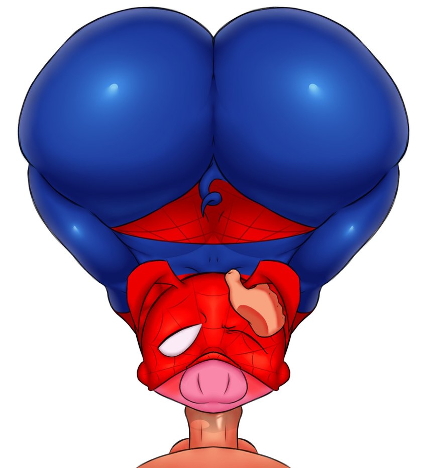 anthro big_butt big_penis blush bodily_fluids butt duo fellatio first_person_view genitals looking_at_viewer male male/male oral penile penis pov_blowjob saliva sex short_stack tail thick_thighs dannycare marvel spider-man_(series) spider-ham_(character) domestic_pig human mammal suid suina sus_(pig) digital_media_(artwork) hi_res